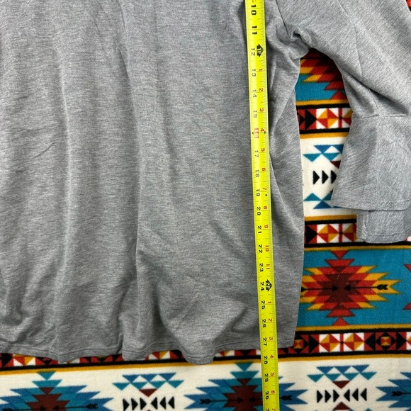 Lane Bryant Bell Sleeve Top Gray Criss‎ Cross Back Long Sleeve Size XL - Picture 4 of 5